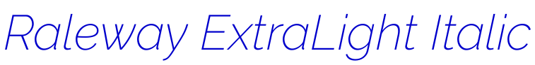 Raleway ExtraLight Italic フォント